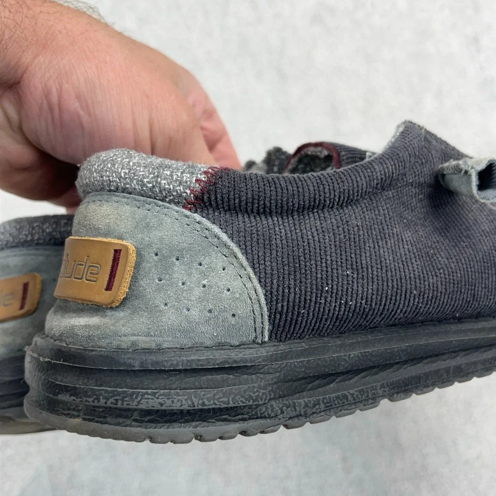 Hey Dude Wally Corduroy Shadow Gray Mens Size 9 Slip On Casual Comfort Shoes